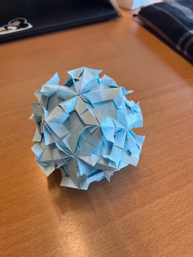 Blue flower kusudama ball