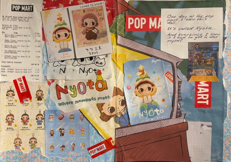 A Picture of a Spread from my scrapbooking book showing the memory of me buying Nyota merchandise